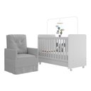 Ver imagem 2 de Quarto de Bebê com Poltrona Amamentação e Berço Americano 3x1 com Colchão Pimpolho Multimóveis 