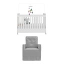 Ver imagem 6 de Quarto de Bebê com Poltrona Amamentação e Berço Americano 3x1 com Colchão Pimpolho Multimóveis 