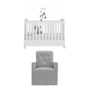 Ver imagem 6 de Quarto de Bebê com Poltrona Amamentação e Berço Americano 3x1 com Colchão Pimpolho Multimóveis