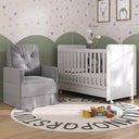 Ver imagem 1 de Quarto de Bebê com Poltrona Amamentação e Berço Americano 3x1 com Colchão Pimpolho Multimóveis