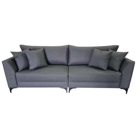 Sofá Pierri | Pé Aço Preto & Tecido Acquablock Impermeável | Medida 220cm | Preto