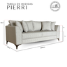 Sofá Pierri | Pé Aço Marrom & Tecido Acquablock Impermeável | Medida 220cm | Linhão Bege - 6