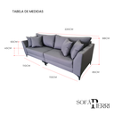 Ver imagem 5 de Sofá Pierri | Pé Aço Preto & Tecido Acquablock Impermeável | Medida 220cm | Preto