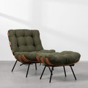 Ver imagem 1 de Poltrona e Puff Costela Slim Sarja - Verde Oliva Abra Cadabra