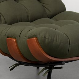 Poltrona e Puff Costela Slim Sarja - Verde Oliva Abra Cadabra - 7