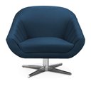Ver imagem 1 de Poltrona Giratória Giovana Suede Azul Marinho Base Cromada - D’Rossi
