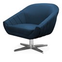 Ver imagem 4 de Poltrona Giratória Giovana Suede Azul Marinho Base Cromada - D’Rossi