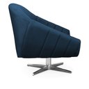 Ver imagem 5 de Poltrona Giratória Giovana Suede Azul Marinho Base Cromada - D’Rossi