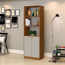 Estante Office Multiuso Organizador Escritório Quarto Cozinha Off White Freijó - 2