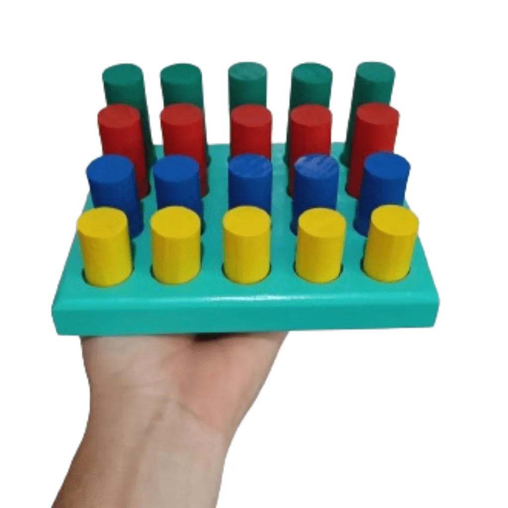 Pinos de Encaixe Geométrico em Madeira Educativo Woodtoys