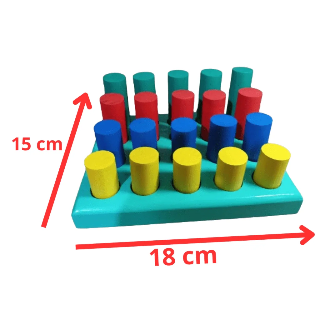 Pinos de Encaixe Geométrico em Madeira Educativo Woodtoys - 9