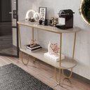 Ver imagem 3 de Aparador Requinte Pés de Aço Tubular 120 cm Off White/Dourado