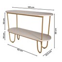 Ver imagem 4 de Aparador Requinte Pés de Aço Tubular 120 cm Off White/Dourado