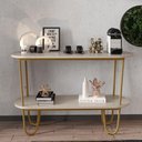 Ver imagem 2 de Aparador Requinte Pés de Aço Tubular 120 cm Off White/Dourado