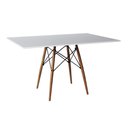 Ver imagem 4 de Conjunto de Mesa Eiffel Retangular Tampo de Madeira 120x75cm Branco com 4 Cadeiras Katrina Branca