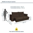 Ver imagem 2 de Sofá Roma 3 Lugares Retrátil e Reclinável 230cm Veludo Marrom Kc Rei de Casa