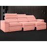 Sofá Lincoln 2,05m Assento Retrátil e Reclinável Velosuede Rose - NETSOFAS - 1
