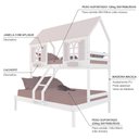 Ver imagem 5 de Beliche Casal/ Solteiro Casinha Bela - Madeira Maciça Branco/rosa | Megamobilia