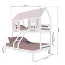 Ver imagem 4 de Beliche Casal/ Solteiro Casinha Bela - Madeira Maciça Branco/rosa | Megamobilia