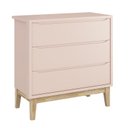 Ver imagem 4 de Dormitório Infantil Classic 3 Portas, Cômoda 3 Gavetas, Berço Rosa Fosco com Pés Madeira Natural e C