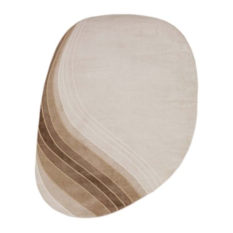 Tapete Sala Turco Waves 05 Bege-marrom 3,00x4,00m Orgânico Edantex