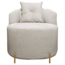 Ver imagem 2 de Poltrona Orgânica Curva Grecia com Pés Metal Linho Bouclê Bege Sofa Store