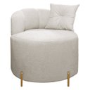 Ver imagem 1 de Poltrona Orgânica Curva Grecia com Pés Metal Linho Bouclê Bege Sofa Store
