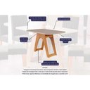 Ver imagem 4 de Conjunto: Mesa Sala Jantar Carol Tampo Madeirado C/ Vidro 130x80cm e 4 Cadeiras Paola Savana/nature-