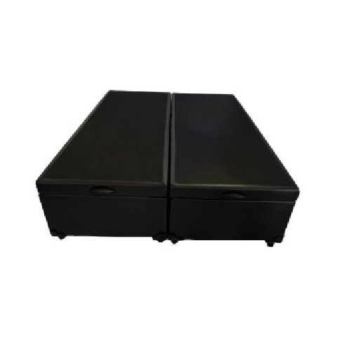 Cama Box Baú Casal Bipartido Blindado Sintético Preto