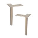 Ver imagem 1 de Kit 4 Pés de Metal L 18cm Lateral Champagne Multiuso para Casa