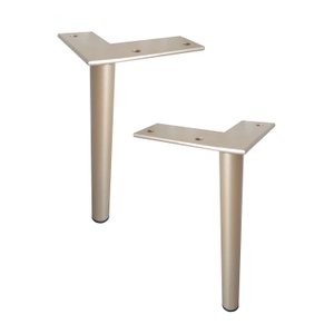 Kit 4 Pés de Metal L 18cm Lateral Champagne Multiuso para Casa