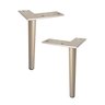 Kit 4 Pés de Metal L 18cm Lateral Champagne Multiuso para Casa - 1
