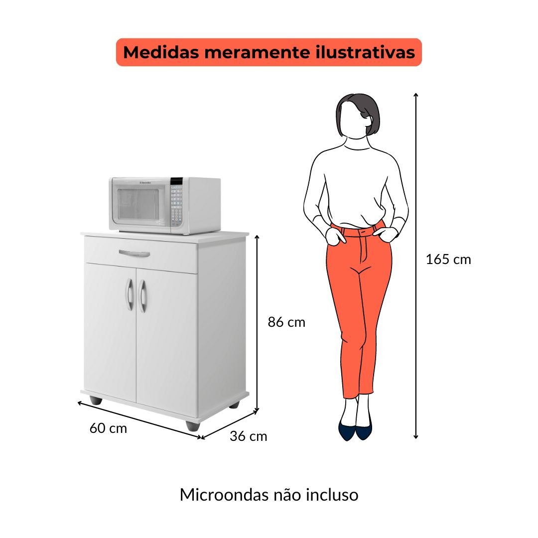 Armário de Cozinha para Microondas - 302 Benetil - 3