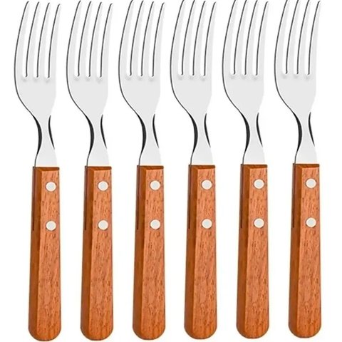 Jogo de Talheres 12 Peças Tramontina Churrasco 22399063 Madeira Natural