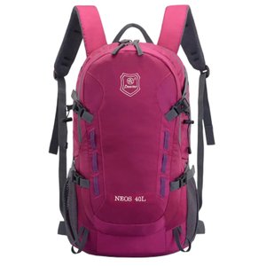 Mochila Viagem Caminhada Trekking Acampamento Resistente 40L:Rosa Fúcsia
