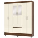 Ver imagem 5 de Guarda-roupa Casal 6 Portas 2 Gavetas com Espelho Ideval Imbuia/champanhe
