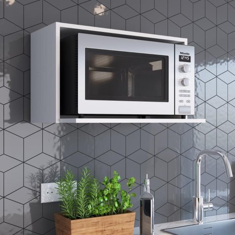 Nicho Aéreo de Cozinha para Micro-Ondas 60cm Branco - Art In Móveis