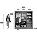 Ver imagem 2 de Guarda Roupa Casal 3 Portas de Correr e 3 Gavetas C/ 1 Espelho e Pés Villa Branco - Novo Horizonte