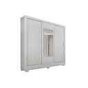 Ver imagem 1 de Guarda Roupa Casal 3 Portas de Correr e 3 Gavetas C/ 1 Espelho e Pés Villa Branco - Novo Horizonte
