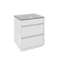 Ver imagem 3 de Mesa de Cabeceira 3 Gavetas com Organizador Tampo Vidro Belize Branco