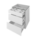 Ver imagem 5 de Mesa de Cabeceira 3 Gavetas com Organizador Tampo Vidro Belize Branco