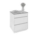 Ver imagem 7 de Mesa de Cabeceira 3 Gavetas com Organizador Tampo Vidro Belize Branco