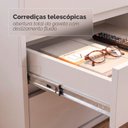 Ver imagem 6 de Mesa de Cabeceira 3 Gavetas com Organizador Tampo Vidro Belize Branco