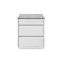 Ver imagem 6 de Mesa de Cabeceira 3 Gavetas com Organizador Tampo Vidro Belize Branco