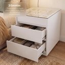 Ver imagem 5 de Mesa de Cabeceira 3 Gavetas com Organizador Tampo Vidro Belize Branco