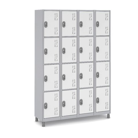 Armário Guarda Volume Aço 16 Portas de Qualidade Cor:branco