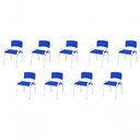 Ver imagem 1 de Kit 9 Cadeira Iso Infantil Creche, Base Branco Azul
