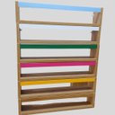 Ver mais imagens de Nicho Organizador de Livros Brinquedos Quarto Infantil Prateleira Livreiro Mdf Madeira 55cm:marrom