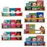 Nicho Organizador de Livros Brinquedos Quarto Infantil Prateleira Livreiro Mdf Madeira 55cm:marrom - 5