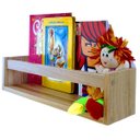 Ver imagem 1 de Nicho Organizador de Livros Brinquedos Quarto Infantil Prateleira Livreiro Mdf Madeira 55cm:marrom